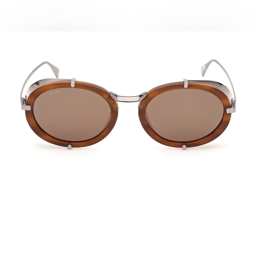 MaxMara Elegant Brown Oval Sunglasses